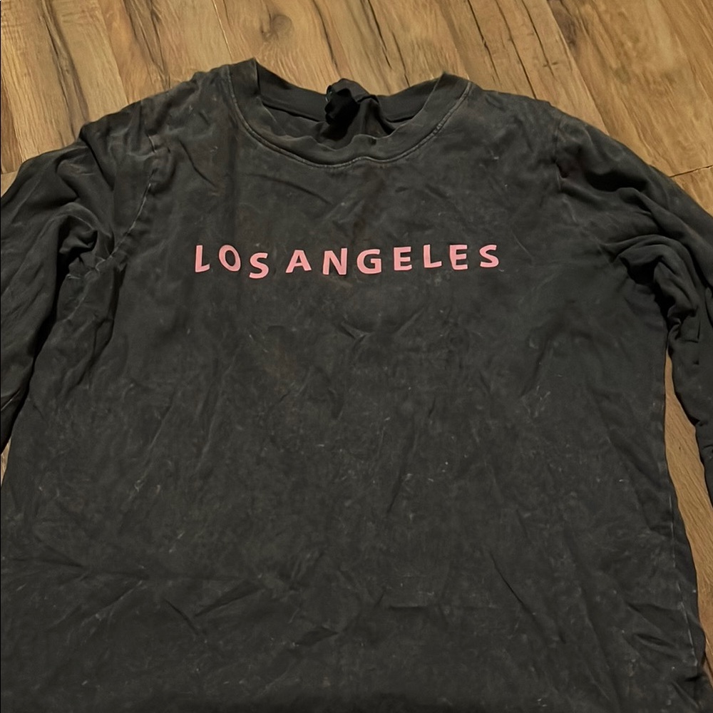 Wild Fable Black Long Sleeve Tee with Pink 'Los Angeles' Graphic